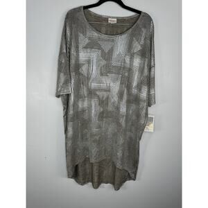 Lularoe Irma Womens Geometric Print High Low Tunic Blouse Top Size XL NWT